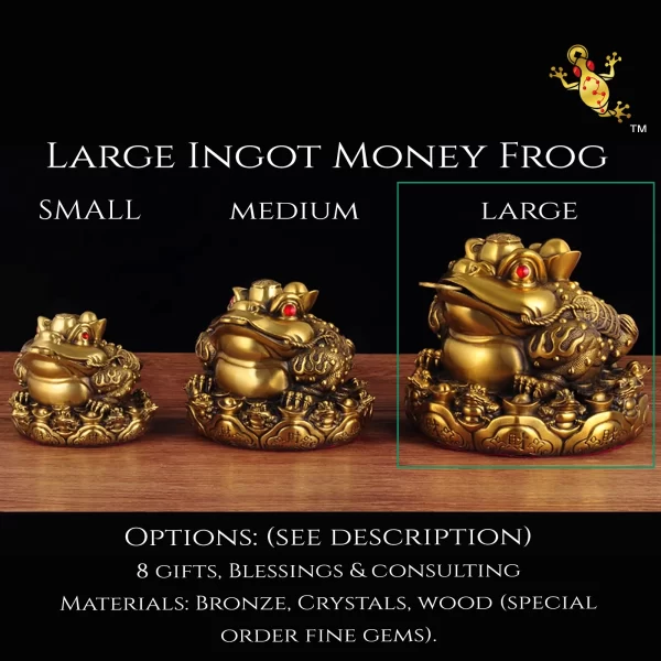 Large Ingot Money Frog, Brass, High Quality