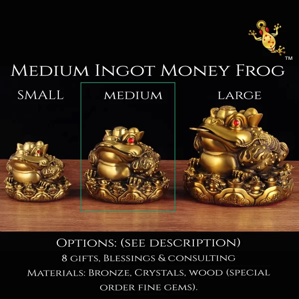 Medium Ingot Money Frog, Brass, High Quality
