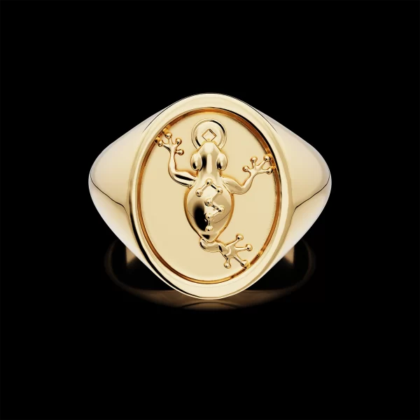 Gold Woman's Money Frog Ring 3-BJ MF Ring 3 1mm 5