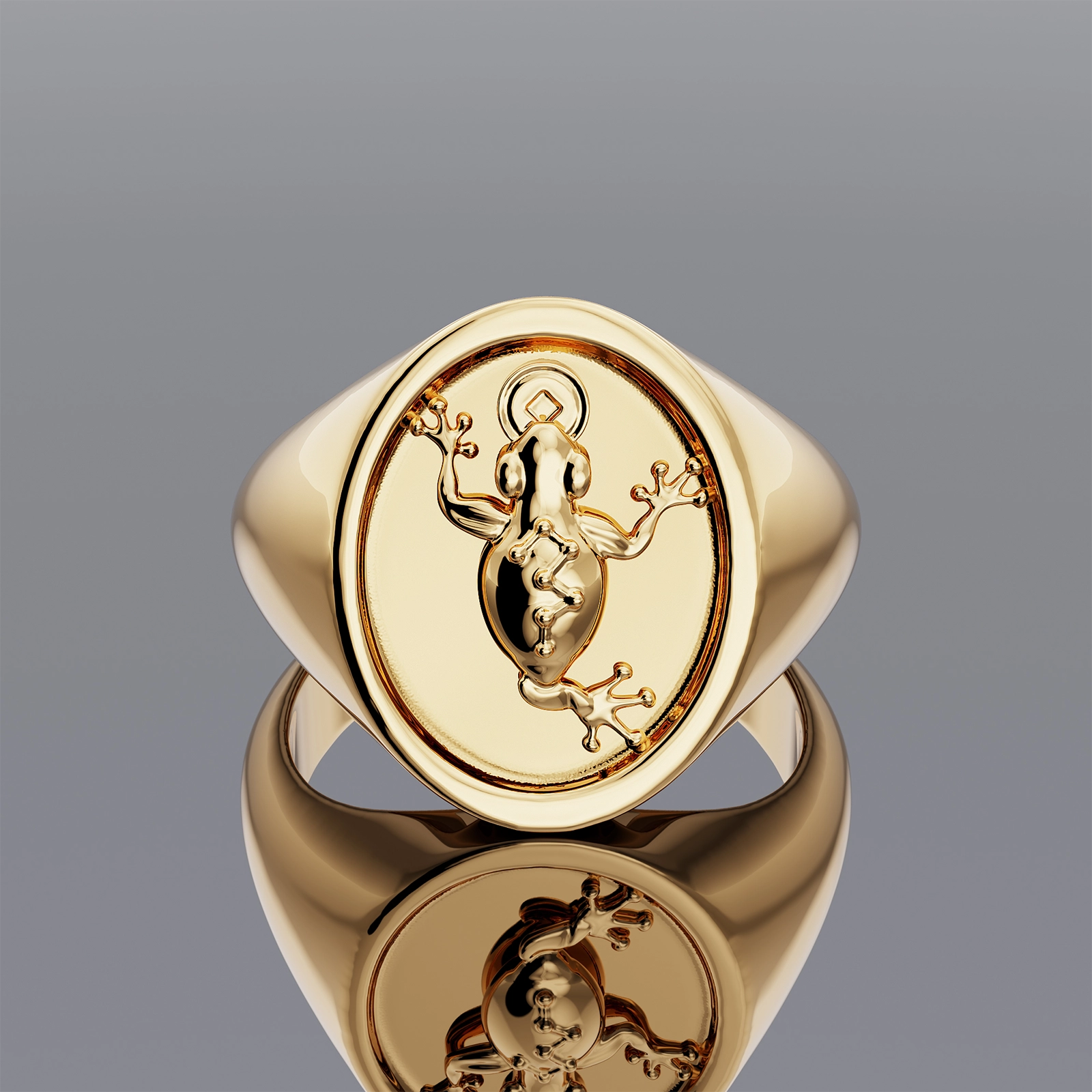 Gold Woman's Money Frog Ring 3-BJ MF Ring 3 1mm YG