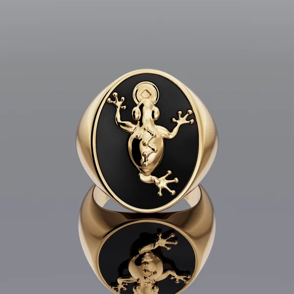 The Gold Intaglio Money Frog Ring 5-men